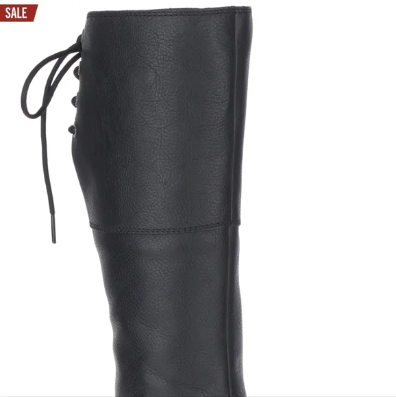 Harley-Davidson Black Knee-High Lace-Up Heeled Boots - Picture 11 of 12